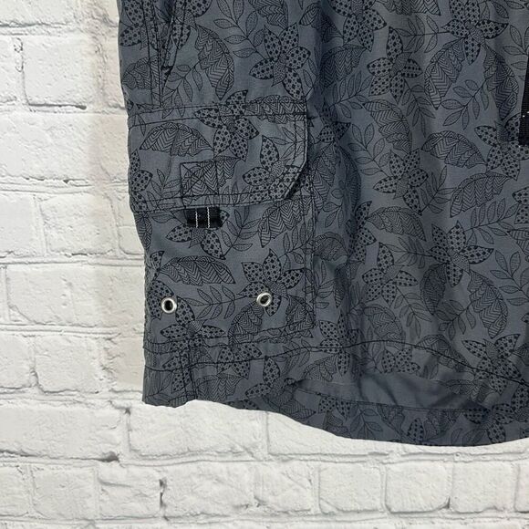 Tommy Bahama Swim Trunks Gray Floral Swimwear size L Large Board Shorts - Picture 3 of 7